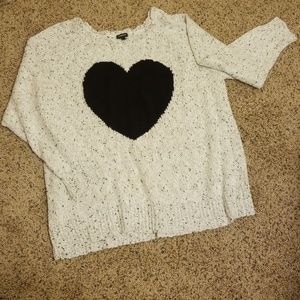 Grey Heart Knit Sweater